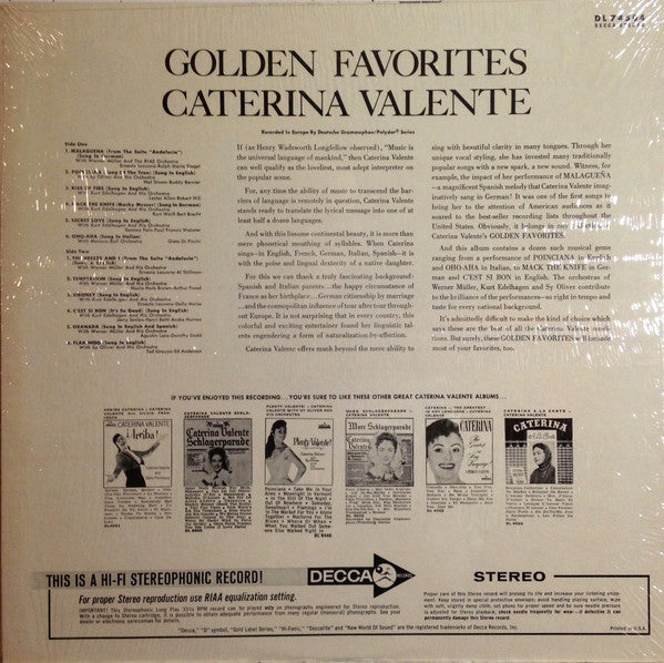 Caterina Valente - Golden Favorites - LP