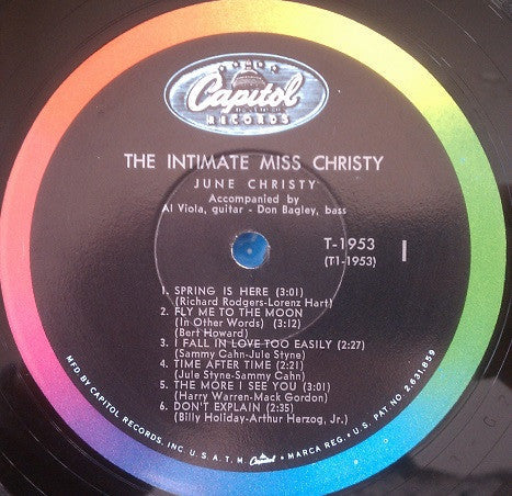 June Christy - The Intimate Miss Christy - LP