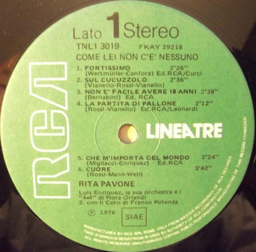 Rita Pavone - Come Lei Non C'è Nessuno - LP