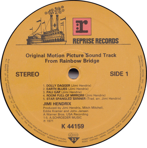 Jimi Hendrix - Rainbow Bridge - Original Motion Picture Sound Track - LP