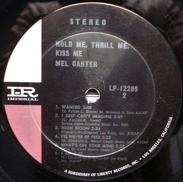 Mel Carter - Hold Me, Thrill Me, Kiss Me - LP