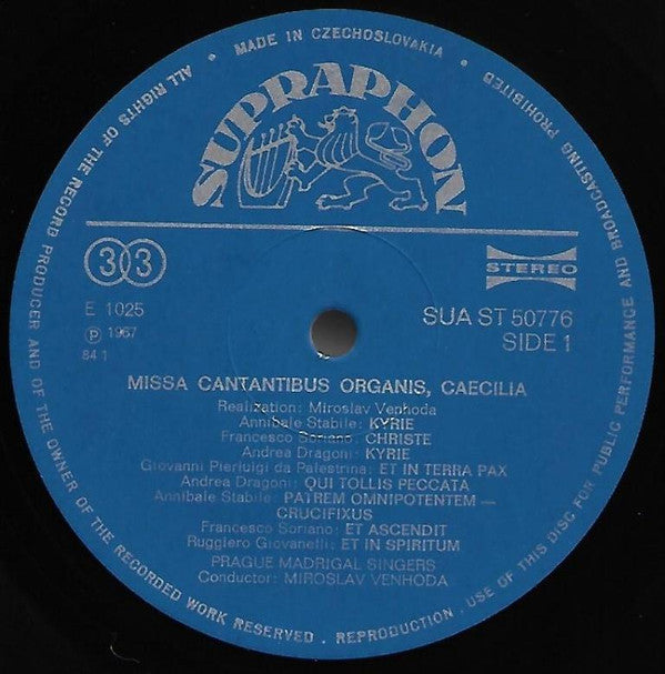 Giovanni Pierluigi da Palestrina, Annibale Stabile, Francesco Suriano, Andrea Dragoni*, Ruggiero Giovanelli*, Prospero Santini, Curzio Mancini, Jacobus Gallus - Missa "Cantantibus Organis" - Missa Super "Elisabethae Impletum Est Tempus" - LP