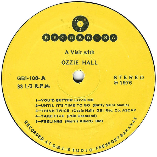 Ozzie Hall - A Visit With Ozzie Hall - LP