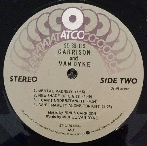 Garrison* And Van Dyke* - Garrison And Van Dyke - LP