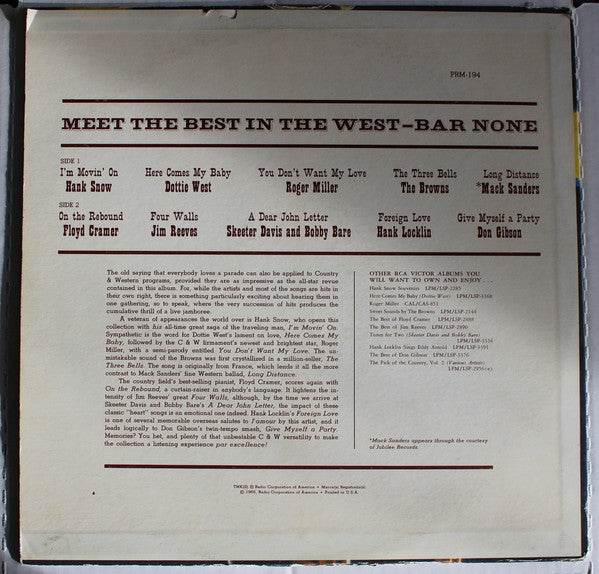 Various - Meet The Best In The West—Bar None! - LP