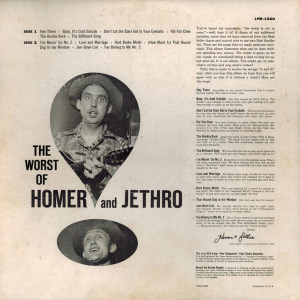 Homer And Jethro - The Worst Of Homer & Jethro - LP