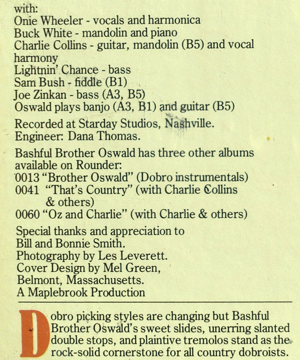 Bashful Brother Oswald - Don't Say Aloha - LP