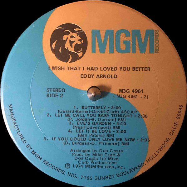Eddy Arnold - I Wish That I Had Loved You Better - LP