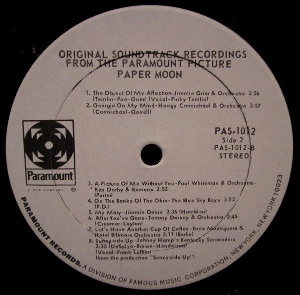 Various - Paper Moon: Original Recordings Featured In The Soundtrack - LP