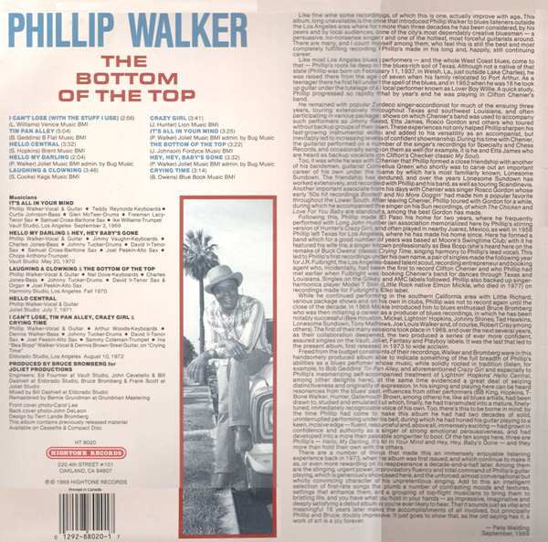 Phillip Walker - The Bottom Of The Top - LP