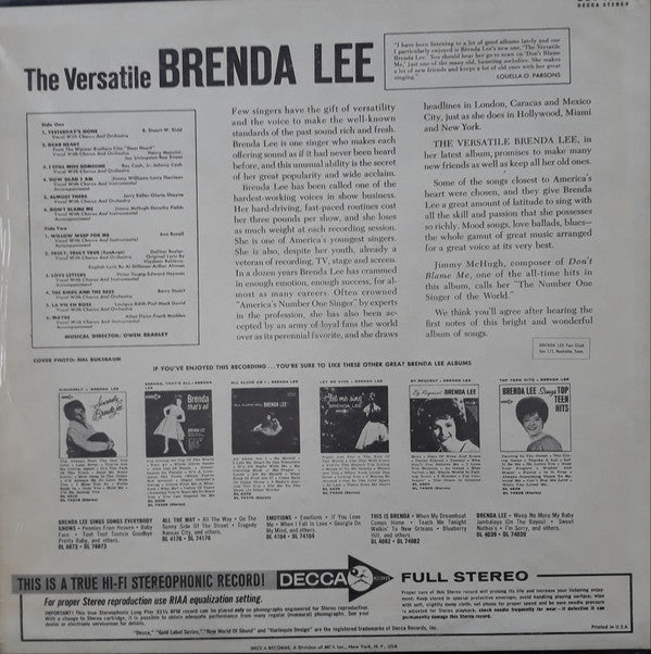 Brenda Lee - The Versatile Brenda Lee - LP