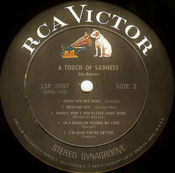 Jim Reeves - A Touch Of Sadness - LP
