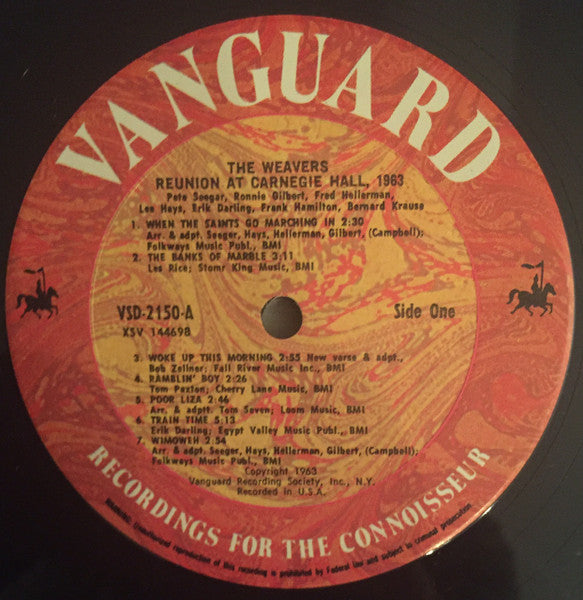 The Weavers - Reunion At Carnegie Hall - 1963 - LP