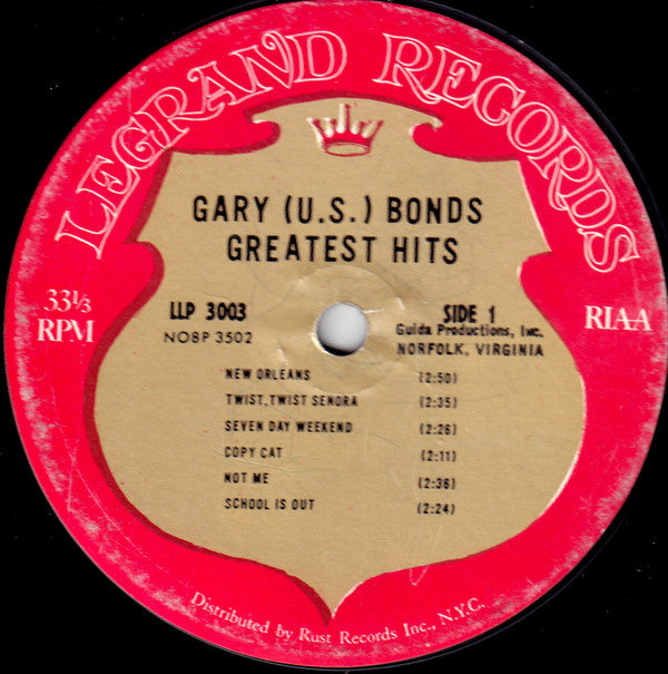 Gary (U. S.) Bonds* - The Greatest Hits Of Gary (U. S.) Bonds - LP