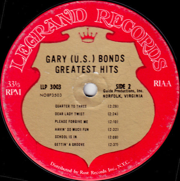 Gary (U. S.) Bonds* - The Greatest Hits Of Gary (U. S.) Bonds - LP
