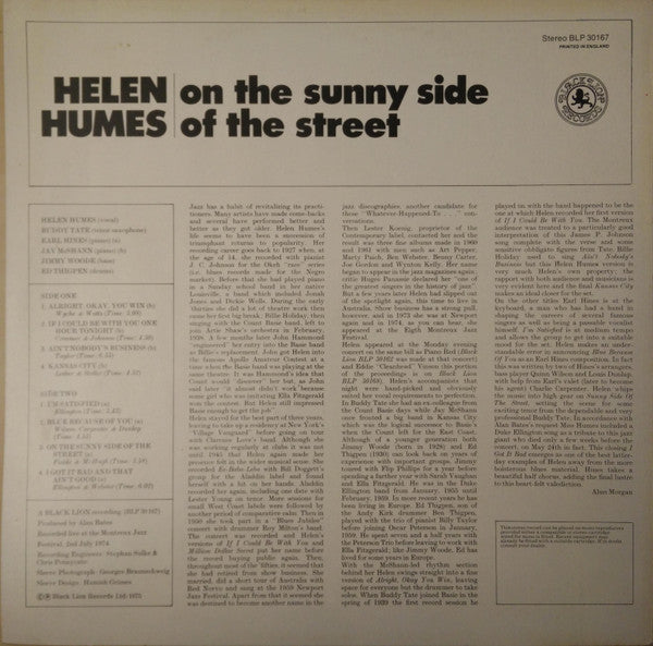 Helen Humes - On The Sunny Side Of The Street - LP