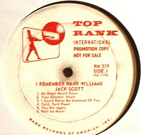 Jack Scott - I Remember Hank Williams - LP