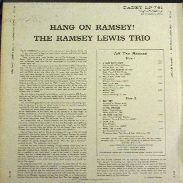 The Ramsey Lewis Trio - Hang On Ramsey! - LP