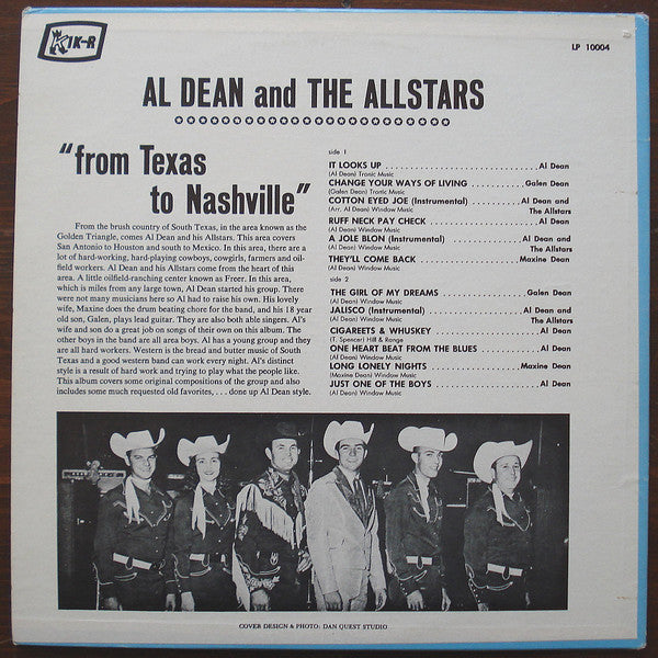 Al Dean And The Allstars* - From Texas To Nashville - LP