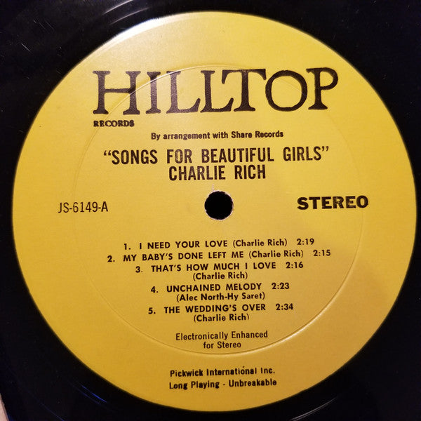 Charlie Rich - Songs For Beautiful Girls - LP