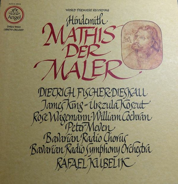 Hindemith*, Dietrich Fischer-Dieskau, James King , Urszula Koszut, Rose Wagemann, William Cochran, Peter Meven, Bavarian Radio Chorus*, Bavarian Radio Symphony Orchestra*, Rafael Kubelik - Mathis Der Maler - LP