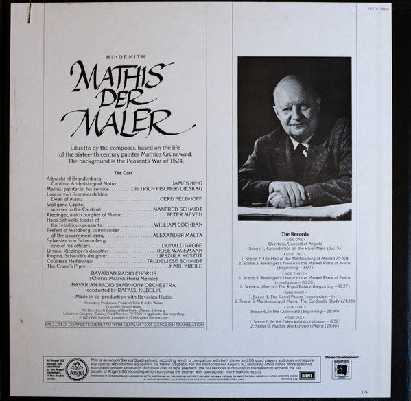 Hindemith*, Dietrich Fischer-Dieskau, James King , Urszula Koszut, Rose Wagemann, William Cochran, Peter Meven, Bavarian Radio Chorus*, Bavarian Radio Symphony Orchestra*, Rafael Kubelik - Mathis Der Maler - LP