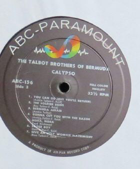 The Talbot Brothers Of Bermuda* - Calypsos - LP