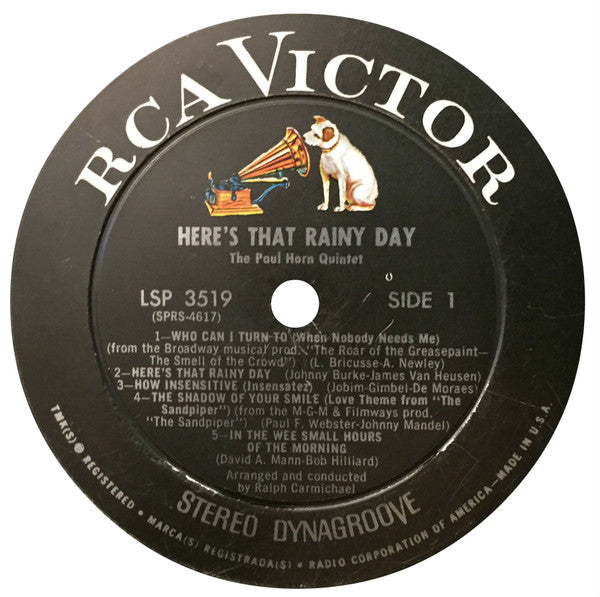 The Paul Horn Quintet - Here's That Rainy Day - LP