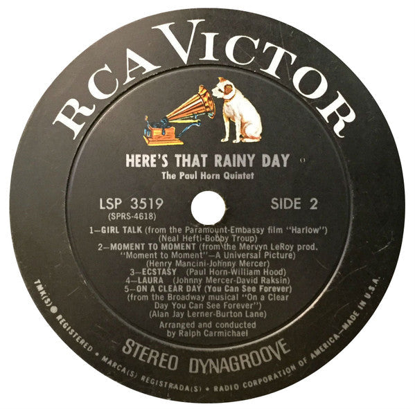 The Paul Horn Quintet - Here's That Rainy Day - LP
