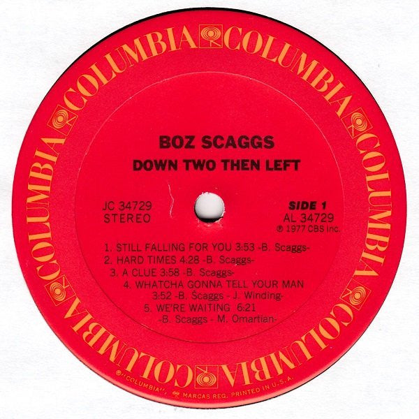 Boz Scaggs - Down Two Then Left - LP