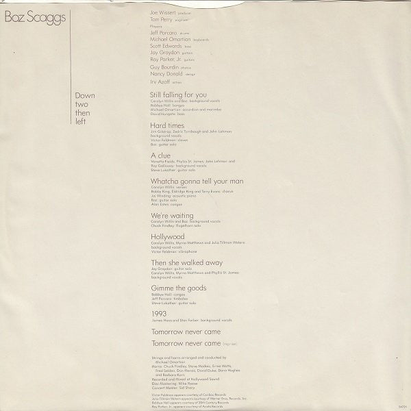Boz Scaggs - Down Two Then Left - LP