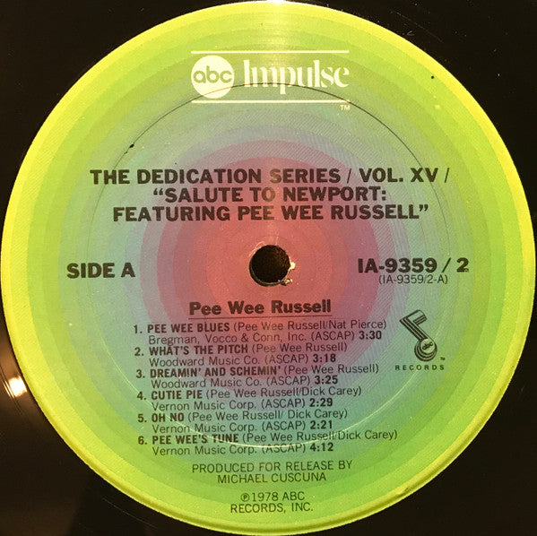 Pee Wee Russell / George Wein & The Newport All-Stars - Salute To Newport: Featuring Pee Wee Russell - LP