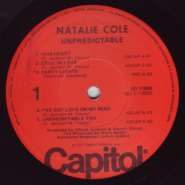 Natalie Cole - Unpredictable - LP
