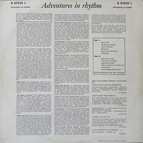 Pete Rugolo Orchestra - Adventures In Rhythm - LP