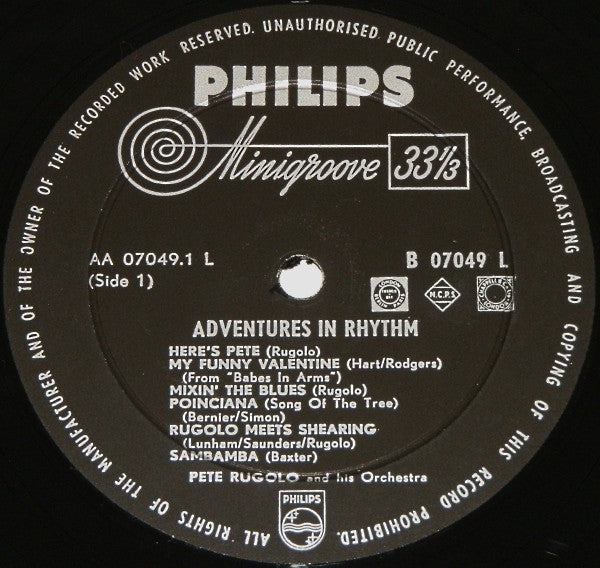 Pete Rugolo Orchestra - Adventures In Rhythm - LP