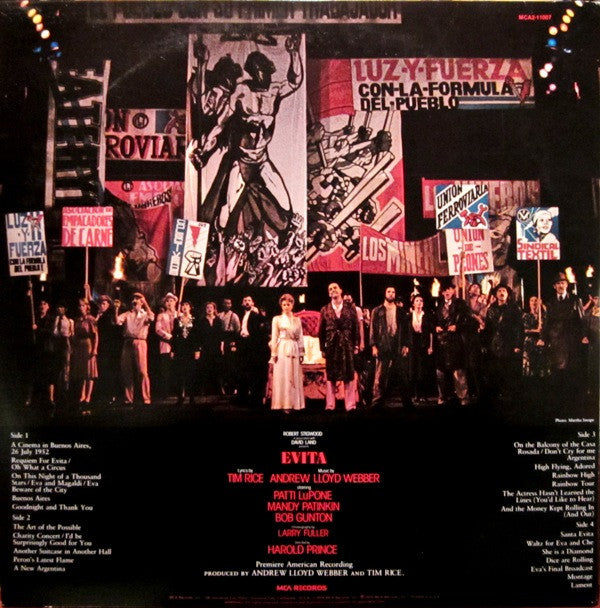 Andrew Lloyd Webber And Tim Rice - Evita: Premiere American Recording - LP