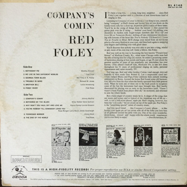 Red Foley - Company's Comin' - LP