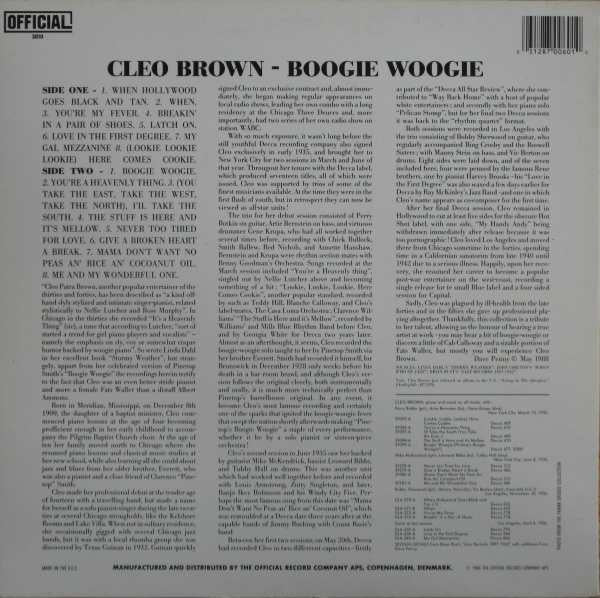 Cleo Brown - Boogie Woogie - LP