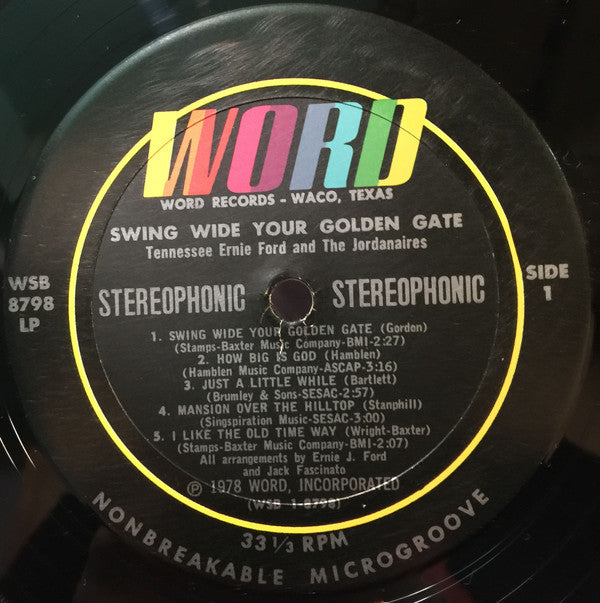 Tennessee Ernie Ford, The Jordanaires - Swing Wide Your Golden Gate - LP