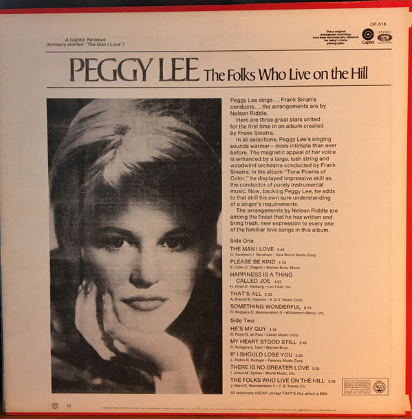 Peggy Lee - The Folks Who Live On The Hill - LP