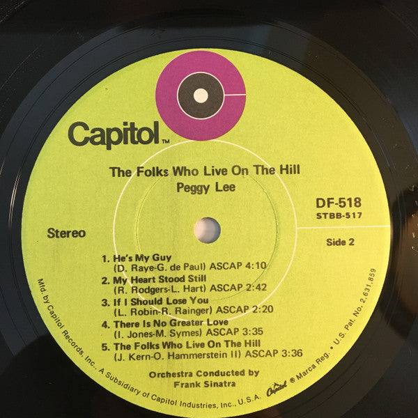 Peggy Lee - The Folks Who Live On The Hill - LP