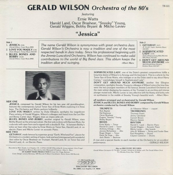Gerald Wilson Orchestra Of The 80's - Jessica - LP