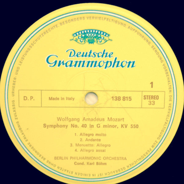 Mozart* • Karl Böhm, Berliner Philharmoniker - Symphonien Nr. 40 G-Moll (In G Minor) Nr. 41 Jupiter - LP