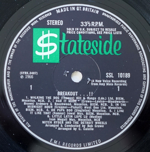 Mitch Ryder And The Detroit Wheels* - Breakout…!!! - LP