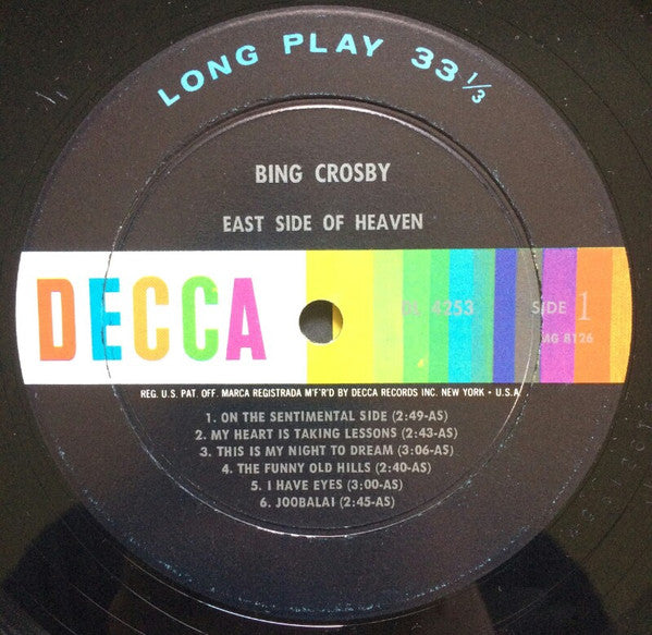 Bing Crosby - East Side Of Heaven - LP
