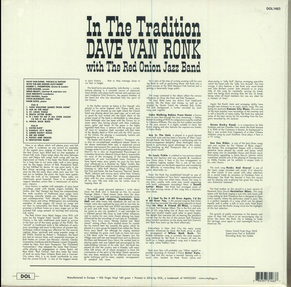 Dave Van Ronk With The Red Onion Jazz Band - In The Tradition - LP