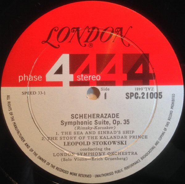 Rimsky-Korsakov* - Leopold Stokowski, London Symphony Orchestra - Scheherazade - LP