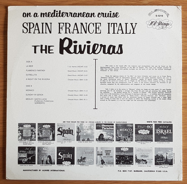 101 Strings - The Rivieras Of Spain France Italy - LP