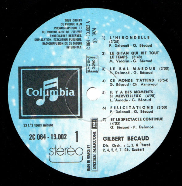 Bécaud* - Bécaud - LP
