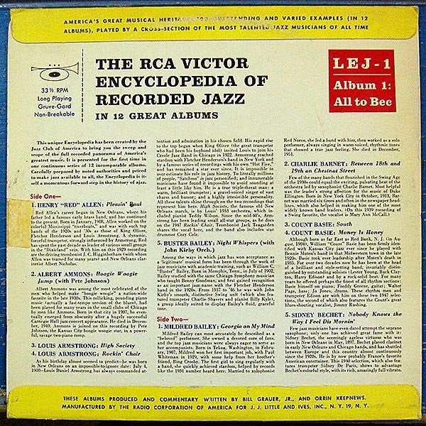 Various - The RCA Victor Encyclopedia Of Recorded Jazz: Album 1 All To Bec - LP